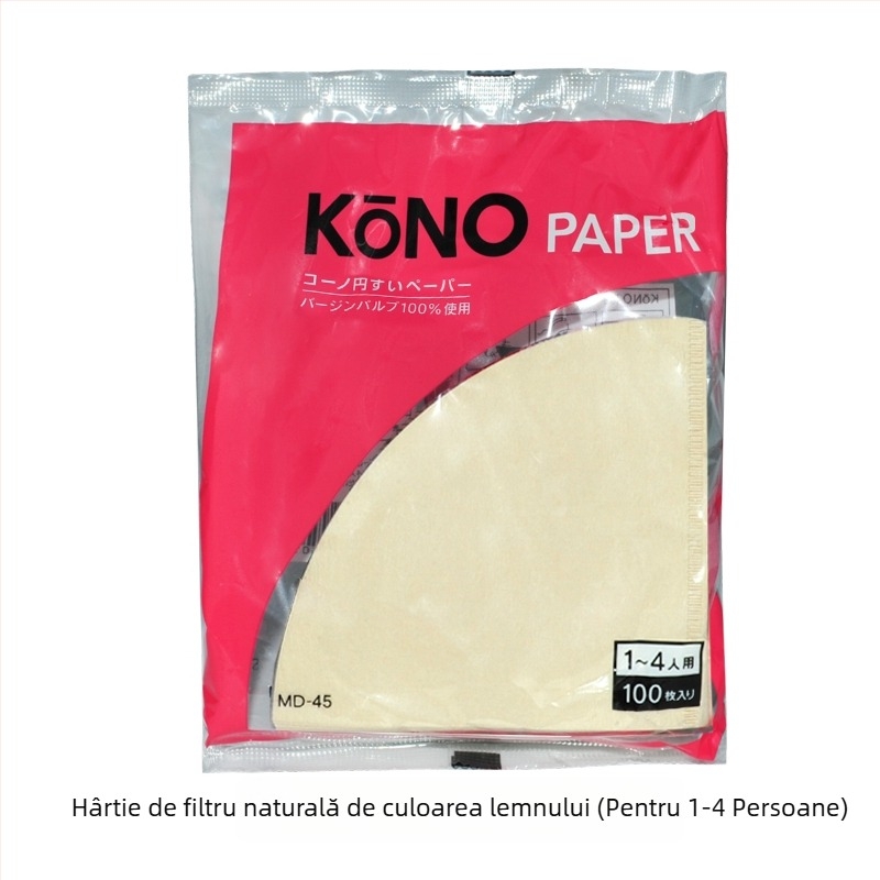 Filtru de cafea Kono V60, filtru conic din celuloză de lemn, 40 sau 100 foi