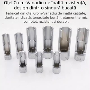 Set de 9 piese pentru demontarea conductei de combustibil, cheie pentru senzorul de oxigen, trusă de instrumente pentru repararea conductelor de combustibil