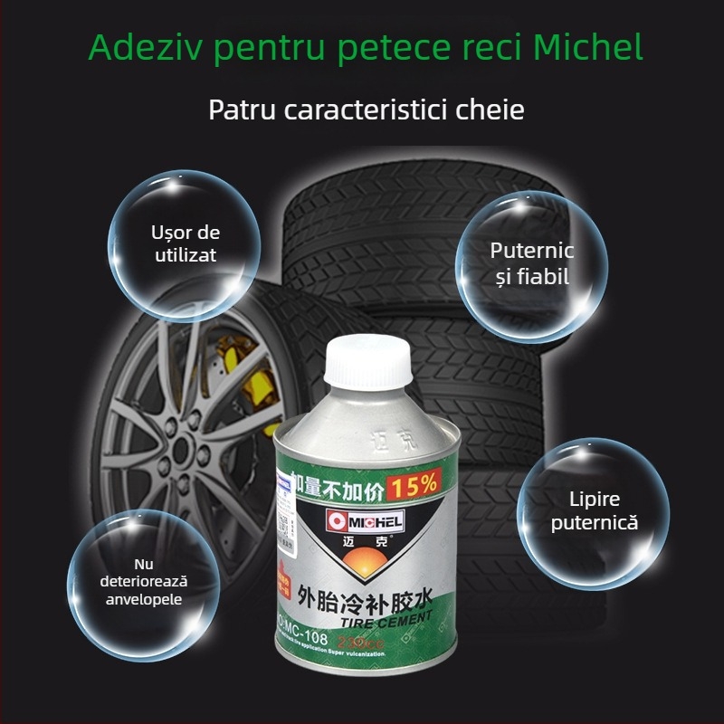 Michel Adeziv pentru repararea anvelopelor – kit cu folie de reparație pentru mașini și motociclete, unealtă de reparații pentru camerele interioare