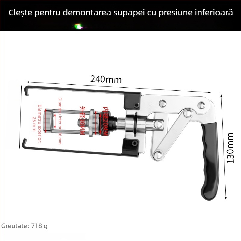 Instrument pentru îndepărtarea etanșării valvei și a arcului valvei, tip presiune, pentru reparații auto