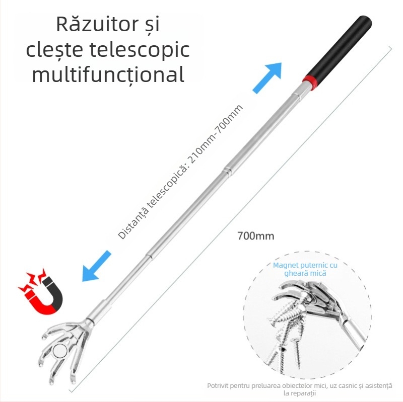 Clește telescopic multifuncțional pentru obiecte mici și scărpinat pe spate pentru uz casnic