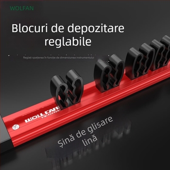Raft magnetic din aliaj de aluminiu – organizator pentru șurubelnițe, chei și clești
