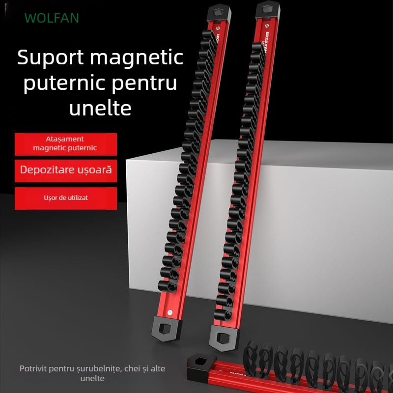 Raft magnetic din aliaj de aluminiu – organizator pentru șurubelnițe, chei și clești