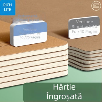 Caiet 16K32K cu cusătură din piele de vacă, format mare, hârtie Kraft, legare cu ață, pentru elevi gimnaziu