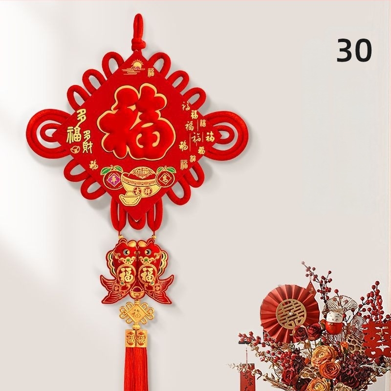 Pandantiv norocos din nod chinezesc, mare pentru living, nodul păcii pentru hol, decor pentru casă nouă, Festivalul Primăverii