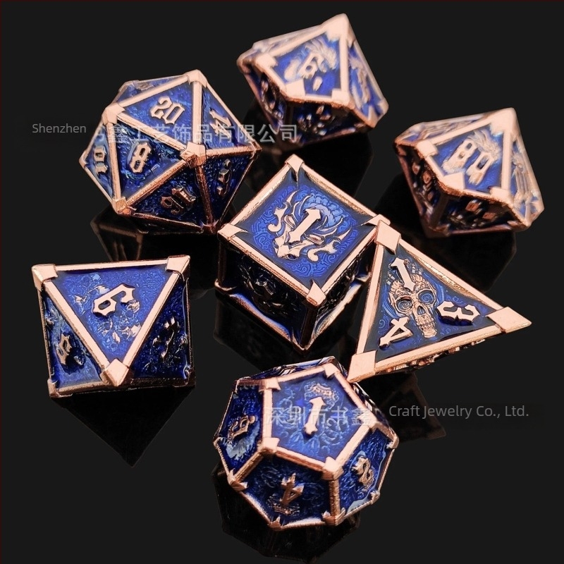 Set de zaruri metalice, 7 forme diferite, zaruri Cthulhu RPG pentru D&D și jocuri de societate