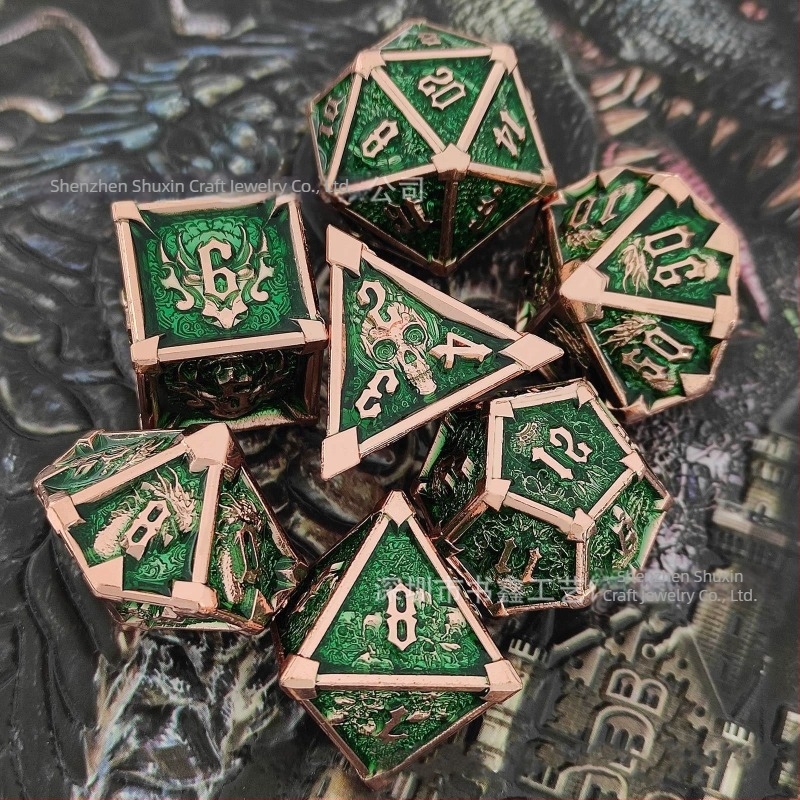 Set de zaruri metalice, 7 forme diferite, zaruri Cthulhu RPG pentru D&D și jocuri de societate