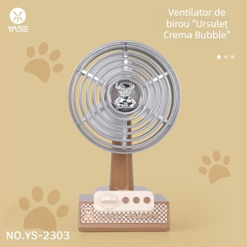 Ventilator de birou USB, mic, cu 3 palete, design retro, portabil