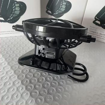 Ventilator clip solar, ventilator portabil DC mic, baterie încorporată, încărcare USB, 3 trepte de viteză, 90 g, 6 palete