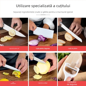 Set de 6 cuțite bucătărie din oțel inoxidabil – cuțit bucătar, cuțit pentru fructe, set cadou