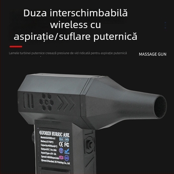 Ventilator portabil cu turbină, manual, pentru exterior, cu baterie încorporată