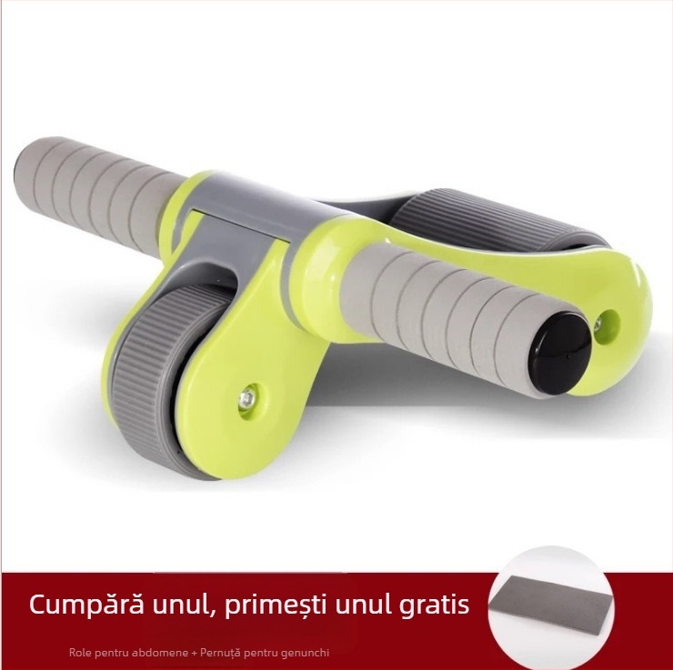 Rulou abdominal cu trei roți, silențios, cu pernă pentru genunchi, pliabil, aparat de fitness multifuncțional