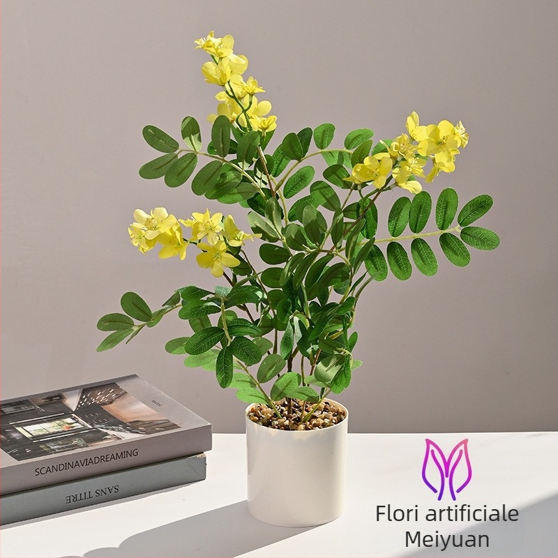 Bonsai artificial cu trandafiri din mătase – decor pentru living și birou