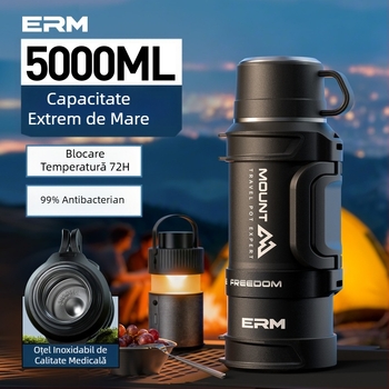 Termos izolant cu capacitate mare, din oțel inoxidabil 316, portabil pentru exterior și călătorii, pentru uz casnic și auto