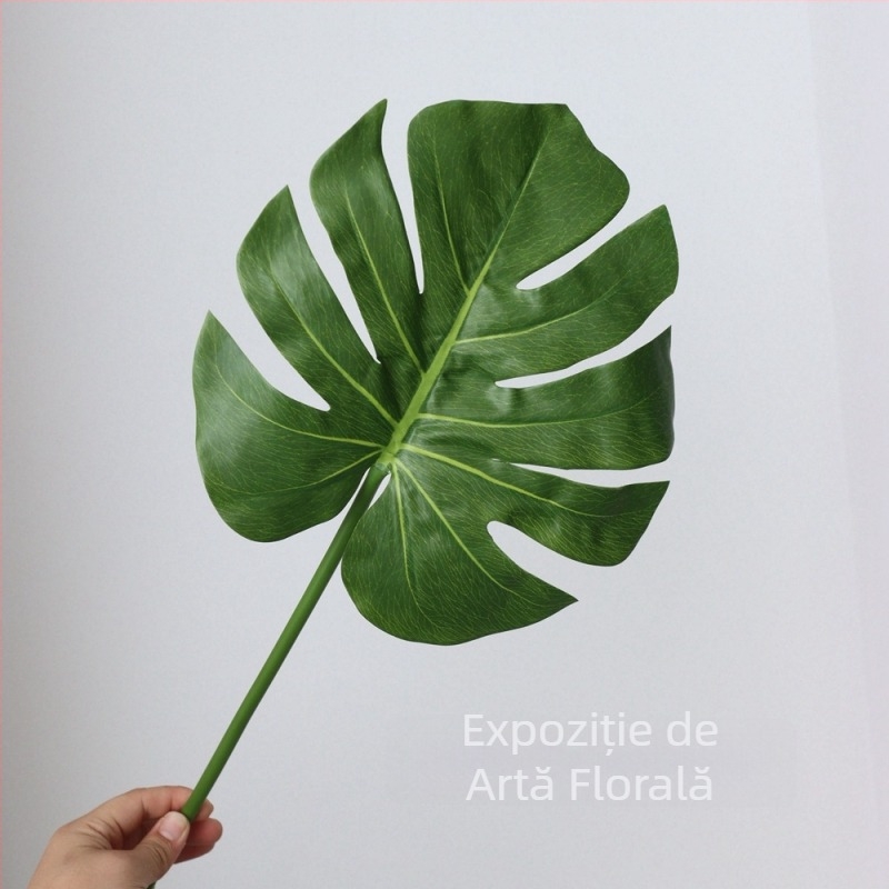 Buchet artificial cu frunze din plastic, în formă de carapace de țestoasă, pentru decorul casei
