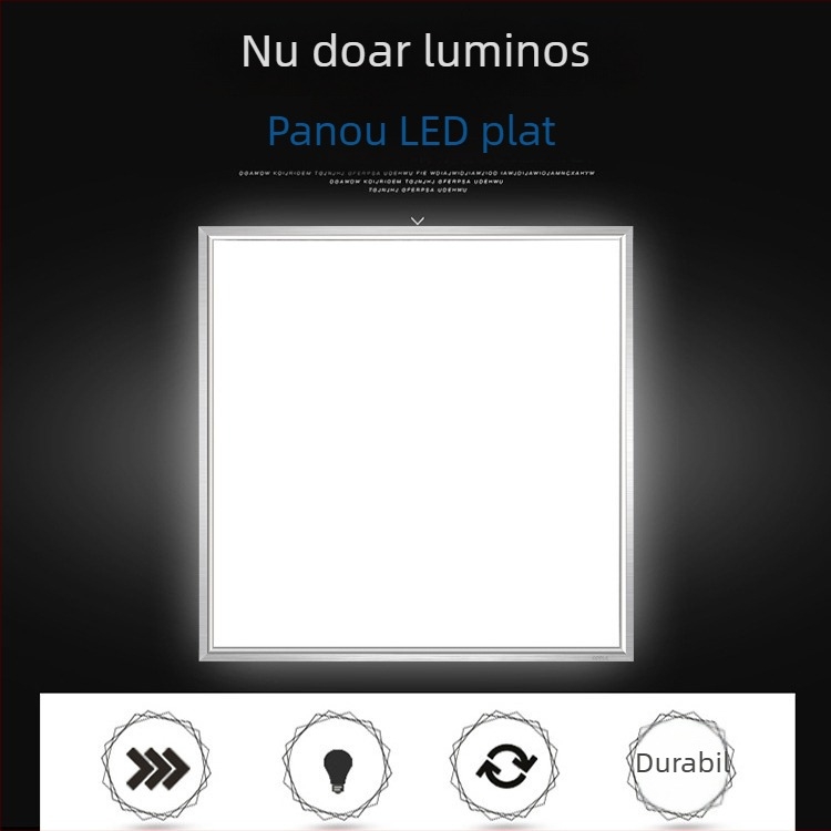 LED lampă plată pentru tavan 600x600, corp încastrat, compatibilă cu plăcile de gips-carton și vată minerală