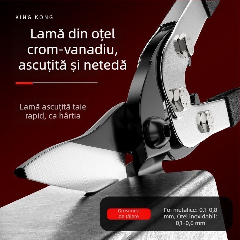 Foarfecă multifuncțională pentru tablă și foarfă de aviație pentru metal – tăiere tablă, grilaj de tavan și cadru din oțel ușor