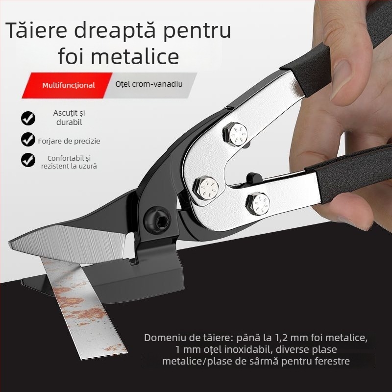 Foarfecă multifuncțională pentru tablă și foarfă de aviație pentru metal – tăiere tablă, grilaj de tavan și cadru din oțel ușor
