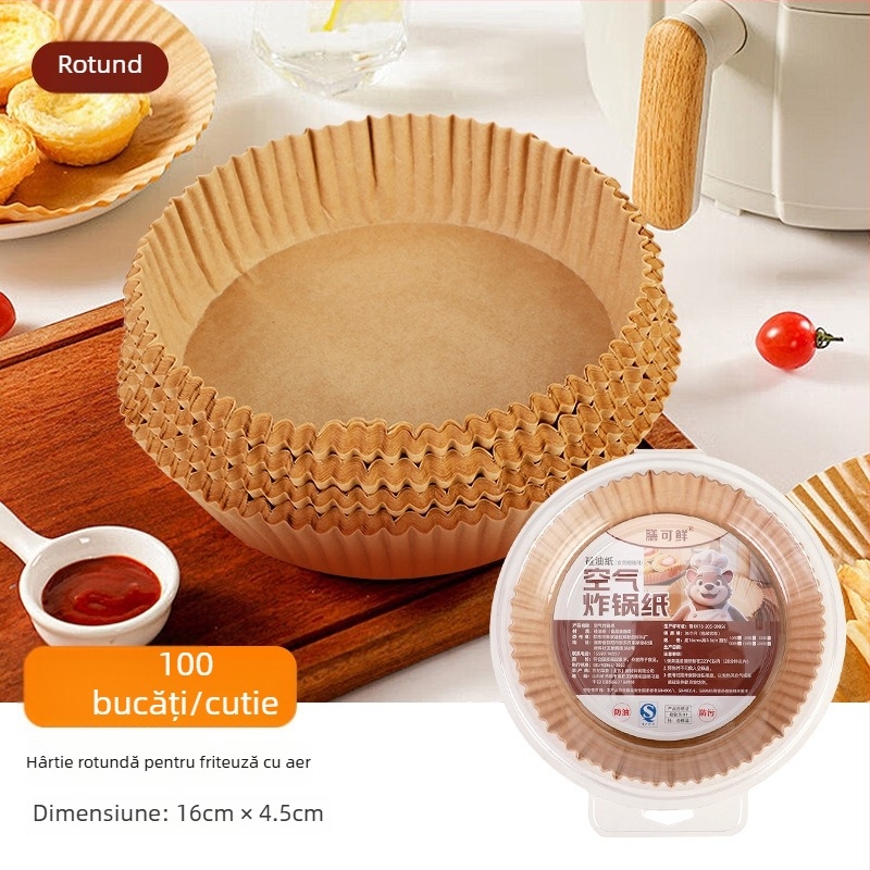 Hârtie de copt cu siliciu pentru air fryer, pătrată și rotundă, antiaderentă, absorbind ulei, pentru coacere în cuptor