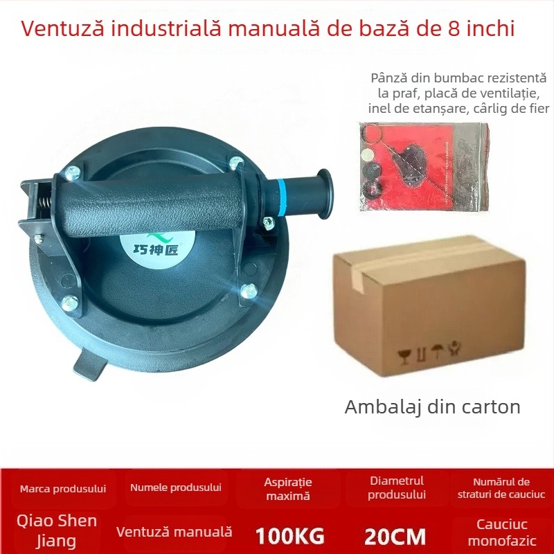 Suport puternic pentru pompă de aer cu cupă de vid pentru plăci, sticlă și marmură; panou de tavan din aluminiu, dispozitiv de ridicare prin vid