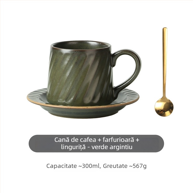 Gebi set cești de cafea și farfuriu în stil japonez, ceramică premium