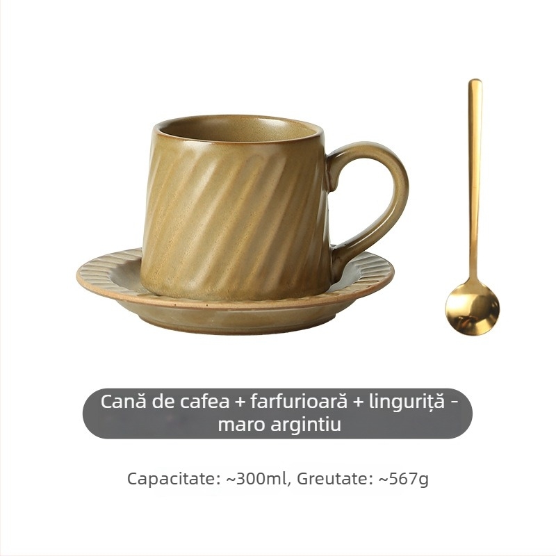 Gebi set cești de cafea și farfuriu în stil japonez, ceramică premium