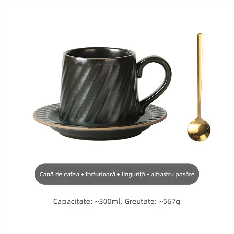 Gebi set cești de cafea și farfuriu în stil japonez, ceramică premium