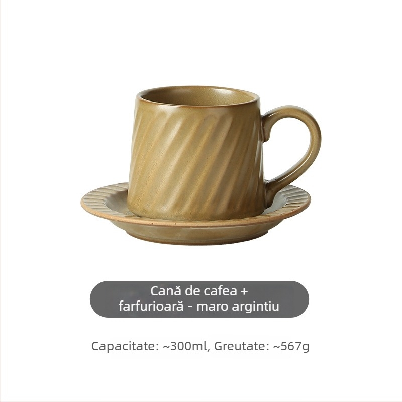 Gebi set cești de cafea și farfuriu în stil japonez, ceramică premium