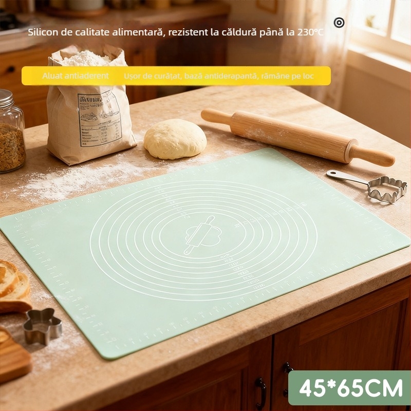 Covoraș din silicon alimentar pentru frământat, antiaderent și anti-derapare, mare pentru bucătărie de acasă