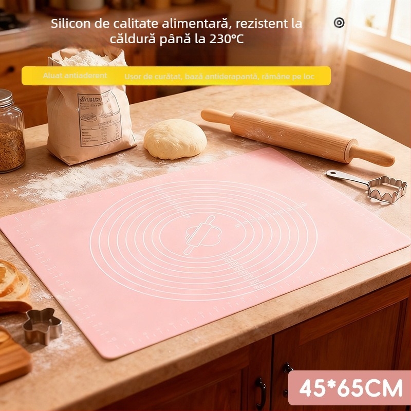 Covoraș din silicon alimentar pentru frământat, antiaderent și anti-derapare, mare pentru bucătărie de acasă