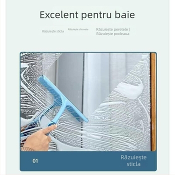 Ștergător din silicon pentru sticlă, instrument de curățare cu o singură față pentru baie și oglinzi