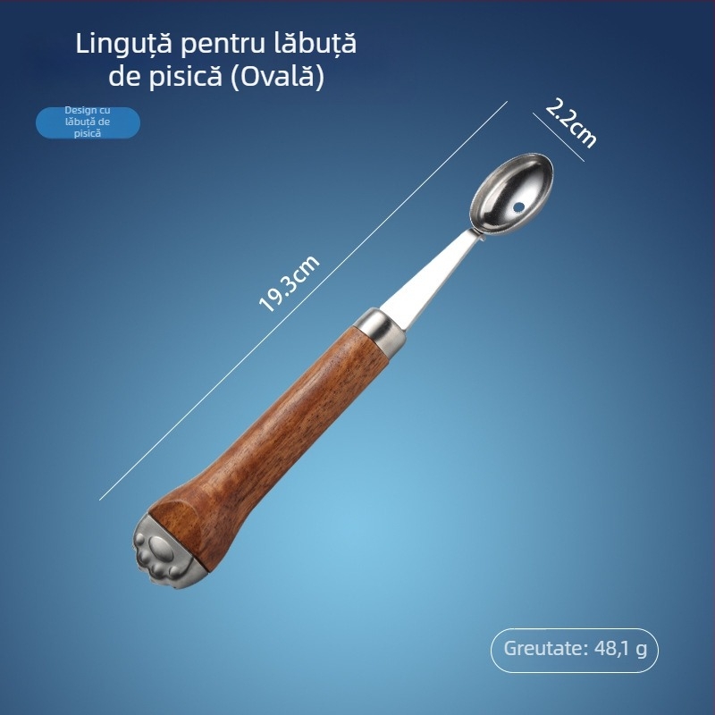Instrument pentru fructe din oțel inoxidabil 304, cu mâner în formă de labă de pisică – scobire fructe, decojire, zdrobire cartofi