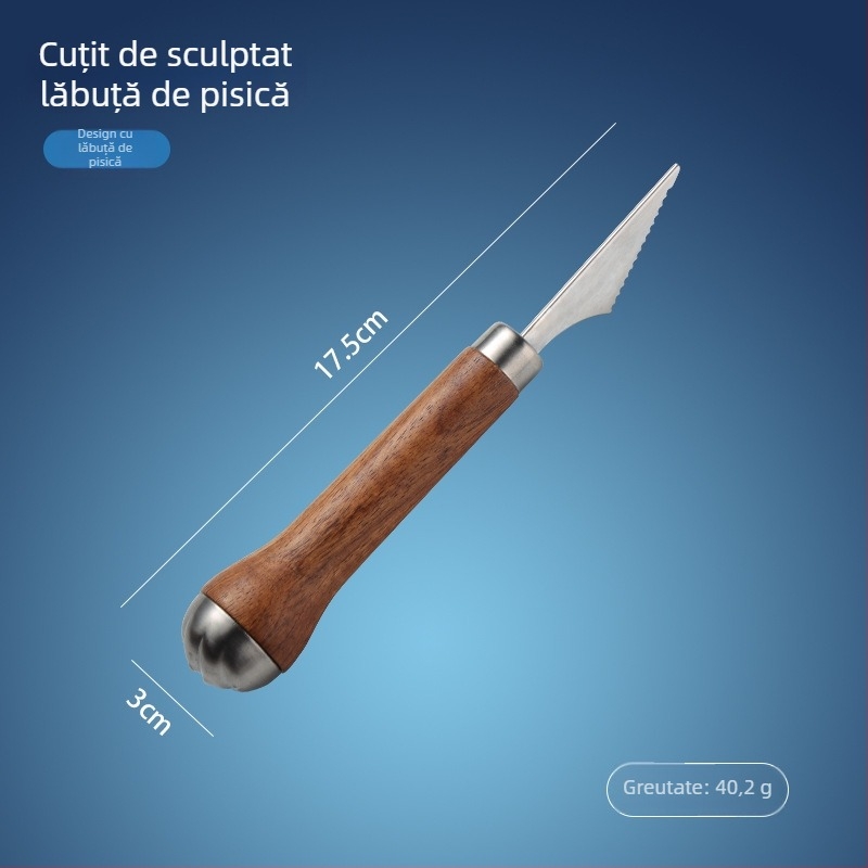Instrument pentru fructe din oțel inoxidabil 304, cu mâner în formă de labă de pisică – scobire fructe, decojire, zdrobire cartofi