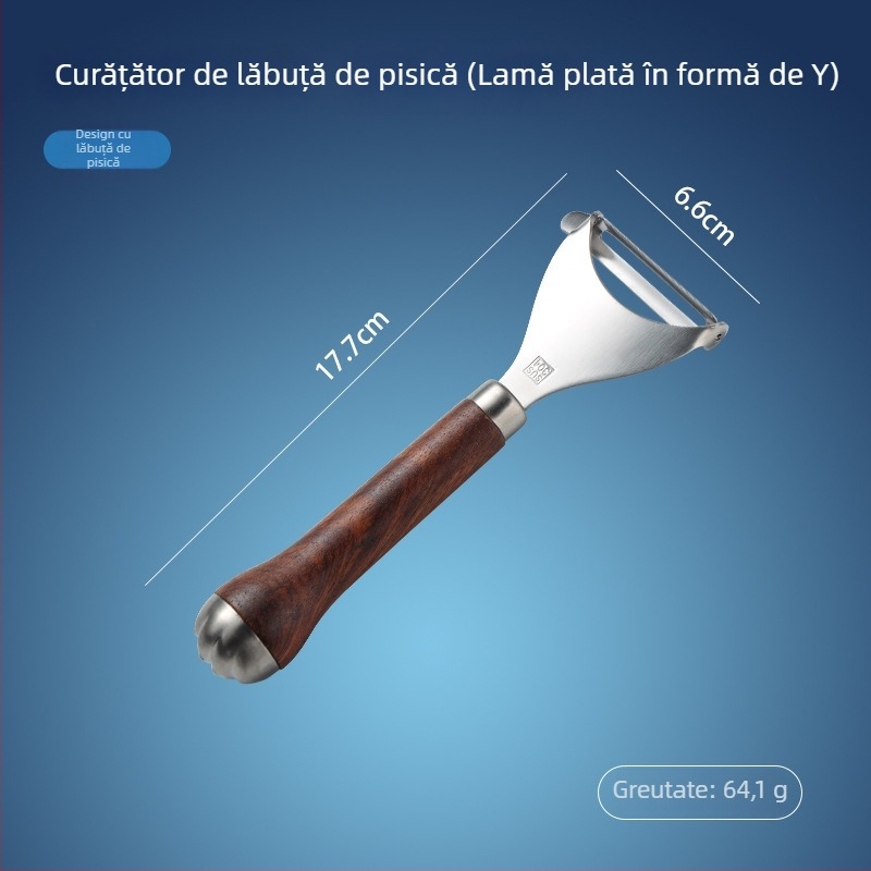 Instrument pentru fructe din oțel inoxidabil 304, cu mâner în formă de labă de pisică – scobire fructe, decojire, zdrobire cartofi