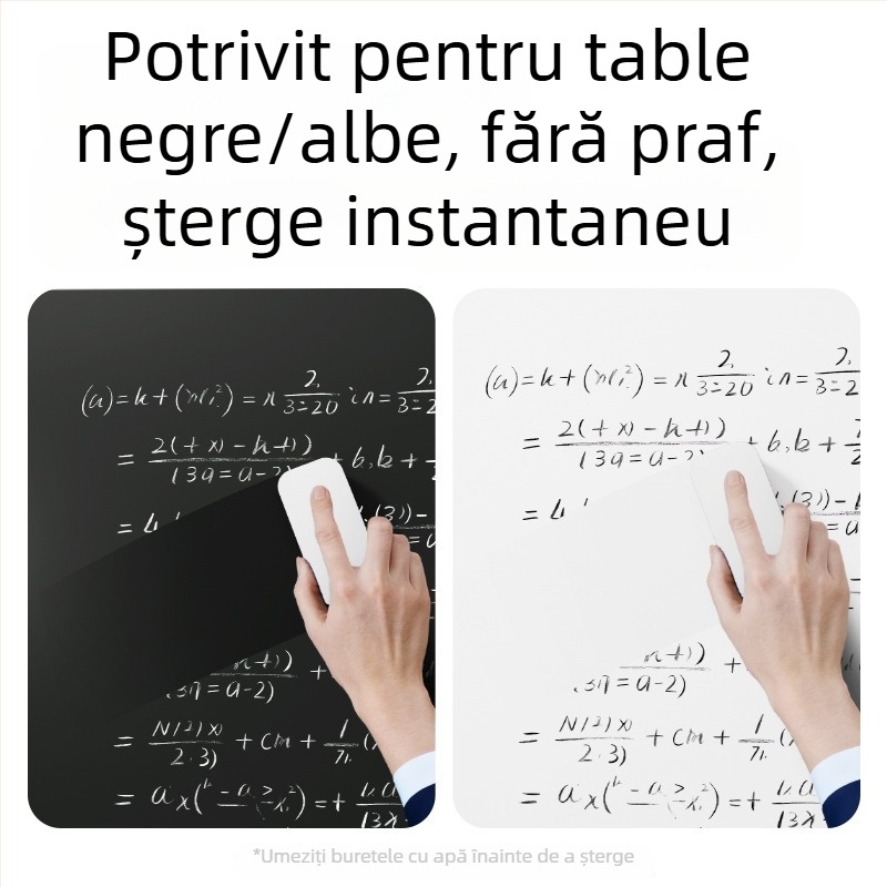 MB400 Radieră de tablă, albă, 130×60×34 mm, pentru școală, lavabilă, fără praf