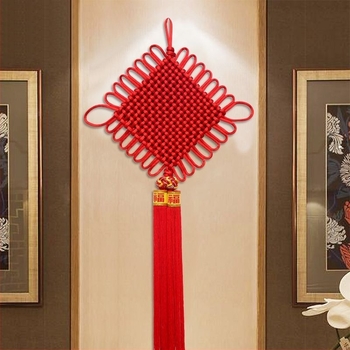 Nod chinezesc țesut manual, din mătase roșie, nod noroc, decor pentru perete în living și pandant lângă pat, decor pentru Festivalul Primăverii.