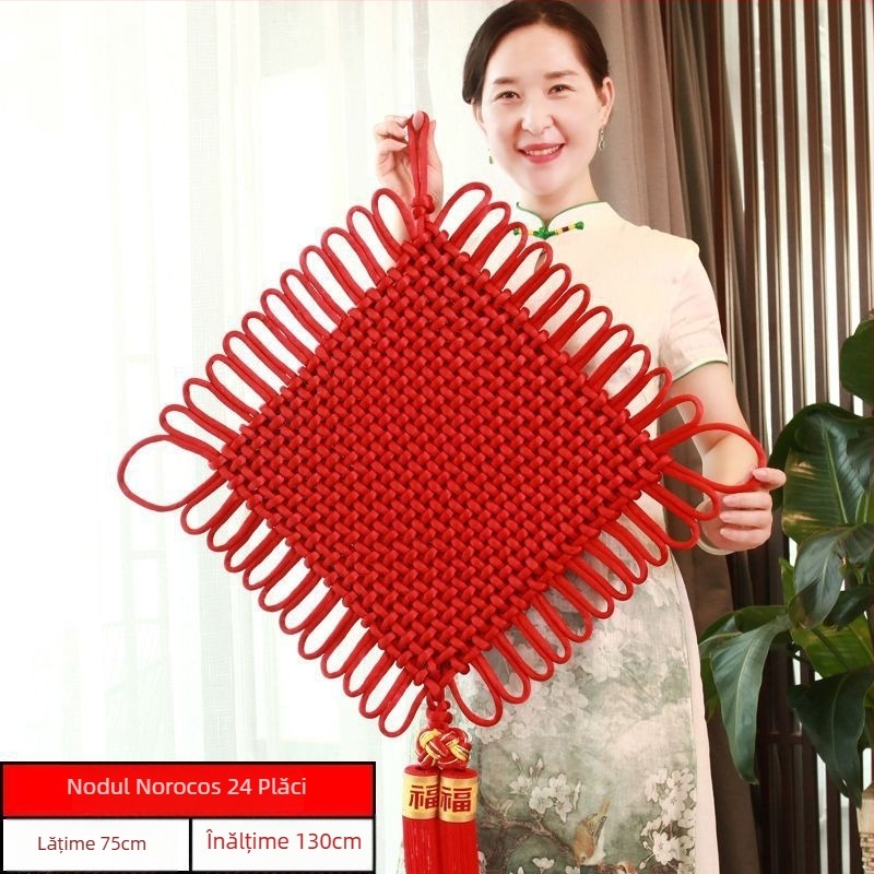 Nod chinezesc țesut manual, din mătase roșie, nod noroc, decor pentru perete în living și pandant lângă pat, decor pentru Festivalul Primăverii.