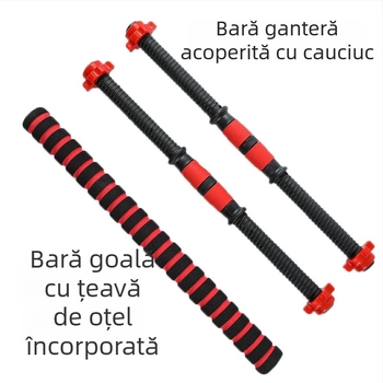 Accesorii pentru bară de gantere cu înveliș din cauciuc ecologic, conector cu piuliță hexagonală pentru conversie la bară de fitness, 354-550 cm