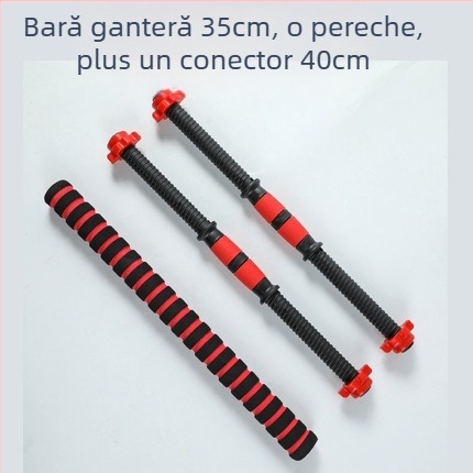 Accesorii pentru bară de gantere cu înveliș din cauciuc ecologic, conector cu piuliță hexagonală pentru conversie la bară de fitness, 354-550 cm