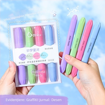 Marker highlighter cu două capete pentru elevi, protecția ochilor, evidențiere colorată