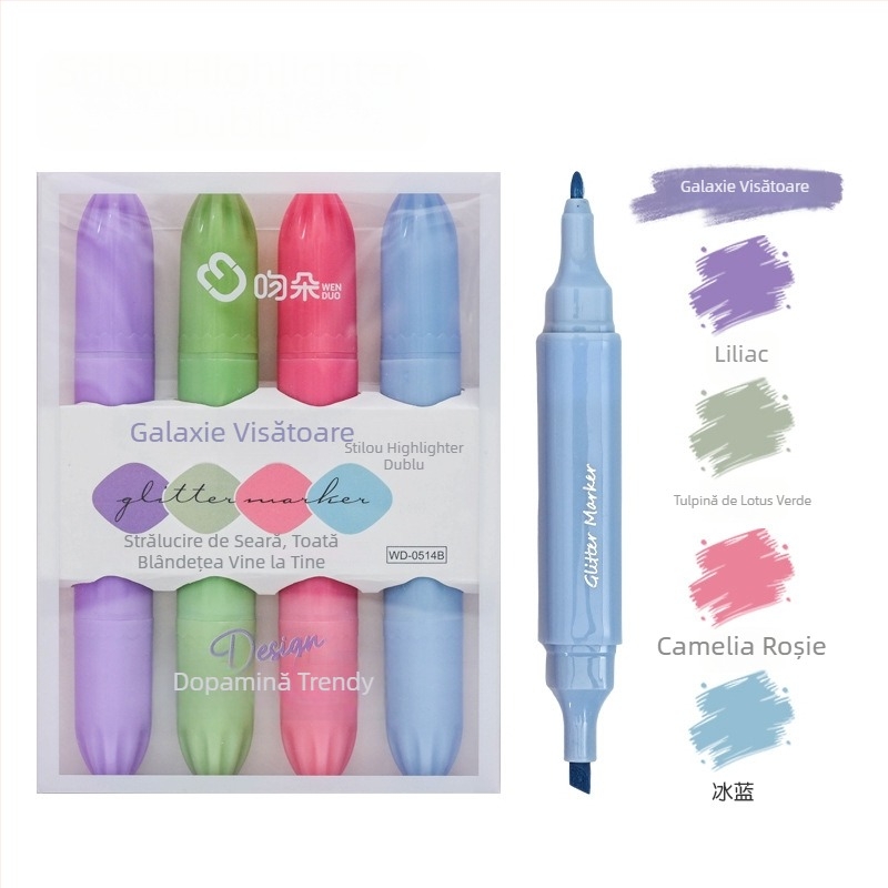 Marker highlighter cu două capete pentru elevi, protecția ochilor, evidențiere colorată