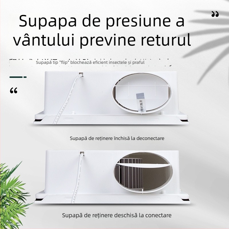 Golden Ling ventilator de evacuare încorporat în tavan, ultra-subțire, 300x300 mm, bucătărie și baie, model BPT10-12-1D, carcasă ABS, control mecanic