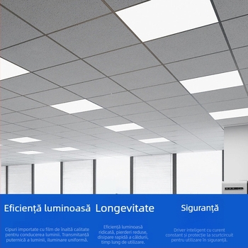 Panou LED încastrat pentru tavan 600x600, 60x60, placă din gips-carton cu fibră minerală