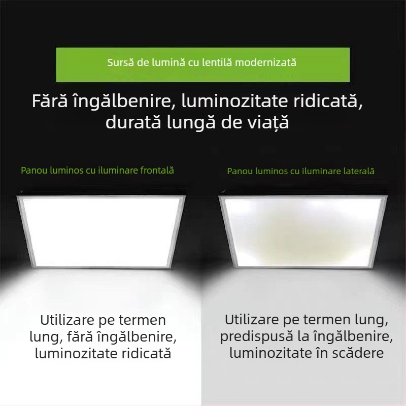 Panou LED încastrat pentru tavan 600x600, 60x60, placă din gips-carton cu fibră minerală