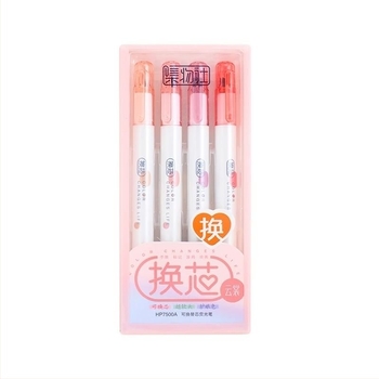 Collection Club stilou fluorescent cu refili înlocuibili, vârf ultra-moale, protecție pentru ochi, stilou pentru jurnal, marker de evidențiere pentru elevi, set de 4