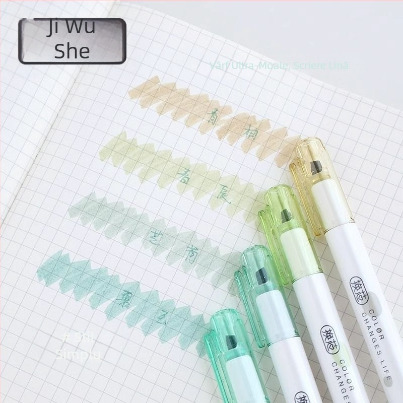 Collection Club stilou fluorescent cu refili înlocuibili, vârf ultra-moale, protecție pentru ochi, stilou pentru jurnal, marker de evidențiere pentru elevi, set de 4