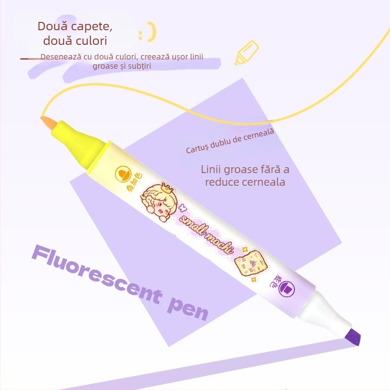 Small Mochi 6-pack marker cu capete duale ștersibil pentru elevi