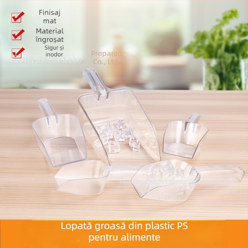 Lingură plastică PS pentru gheață, orez, făină, fructe uscate, boabe de cafea și frunze de ceai