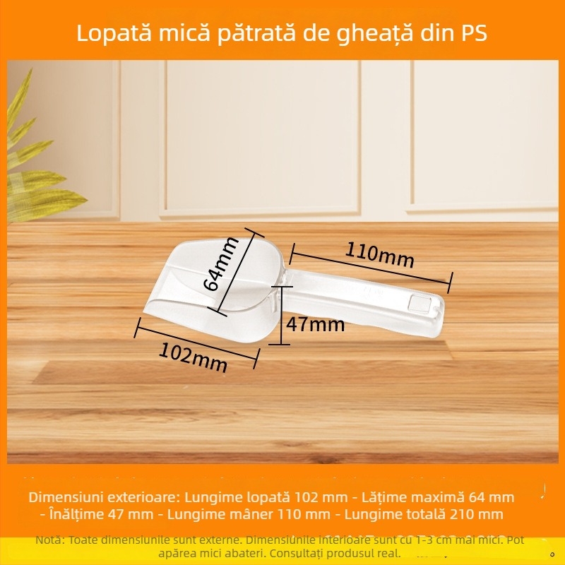 Lingură plastică PS pentru gheață, orez, făină, fructe uscate, boabe de cafea și frunze de ceai