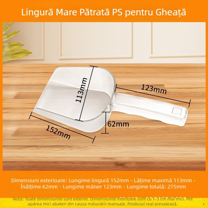 Lingură plastică PS pentru gheață, orez, făină, fructe uscate, boabe de cafea și frunze de ceai